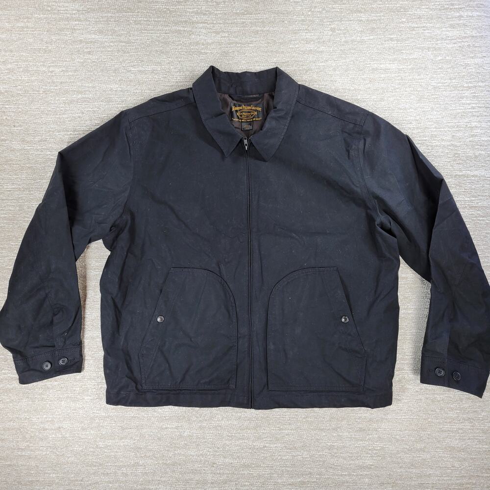 Filson Ranger Crewman Jacket Mens XXL Black Night Dry Wax Utility Work 2024